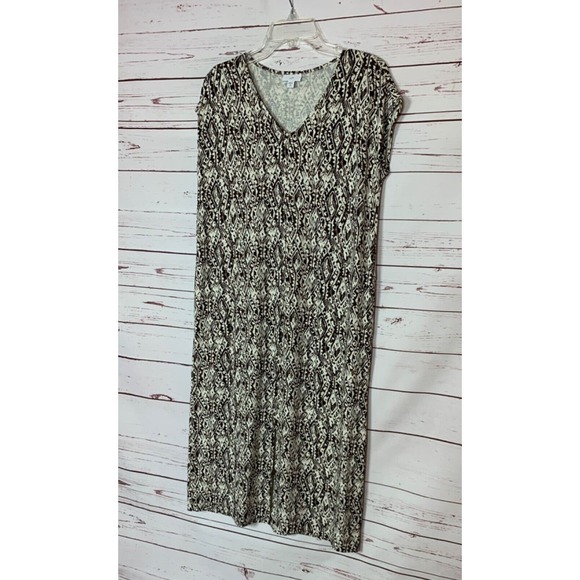 J.Jill Women's XSP Extra Small Petite Brown Boho With Pockets Soft Spring Dress - Picture 6 of 12